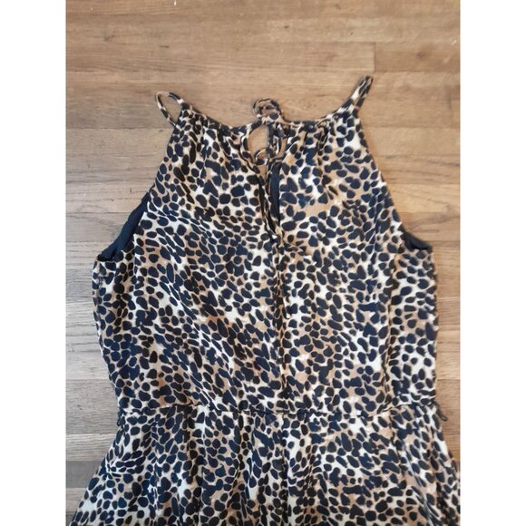 Glamorous Leopard Print Fit & Flare Asymmetrical Sz 14 Flowy Night Out Dress - Picture 7 of 9